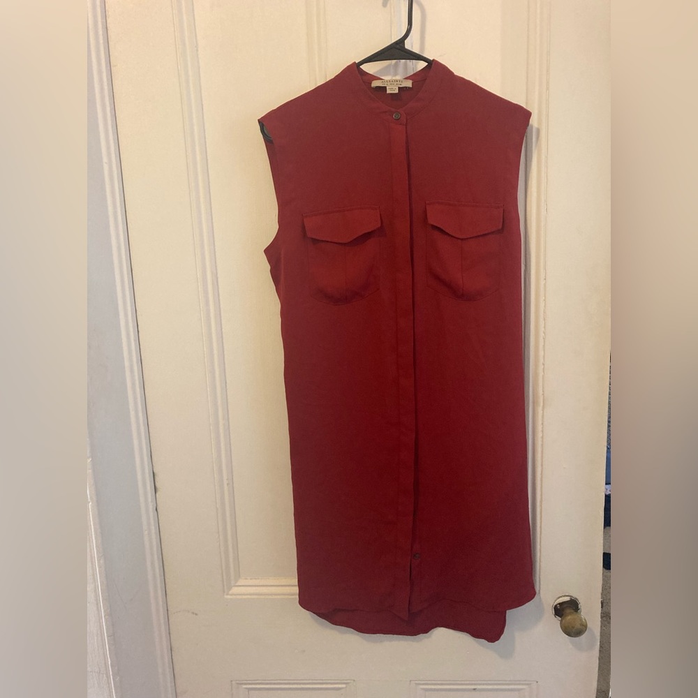 All saints button down tunic/ dress red size
6 (small) ladies